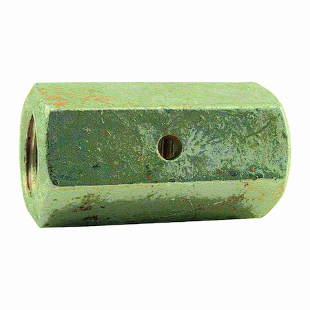 Midwest Fastener Inspection Hole Coupling Nut, 5/8"-11, Steel, Hot Dipped Galvanized, 2-1/8 in Lg, 15 PK 52002